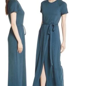 Elizabeth and James Faux-Wrap Belted T-Shirt Maxi Blue Dress Size XXL